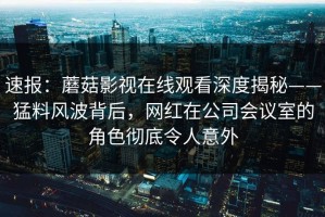 速报：蘑菇影视在线观看深度揭秘——猛料风波背后，网红在公司会议室的角色彻底令人意外