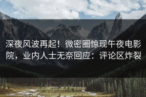深夜风波再起！微密圈惊现午夜电影院，业内人士无奈回应：评论区炸裂