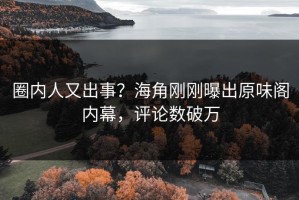 圈内人又出事？海角刚刚曝出原味阁内幕，评论数破万