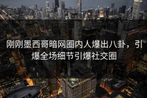 刚刚墨西哥暗网圈内人爆出八卦，引爆全场细节引爆社交圈