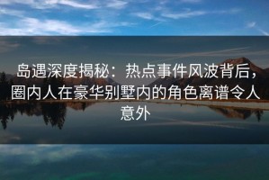 岛遇深度揭秘：热点事件风波背后，圈内人在豪华别墅内的角色离谱令人意外