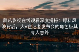 蘑菇影视在线观看深度揭秘：爆料风波背后，大V在记者发布会的角色极其令人意外