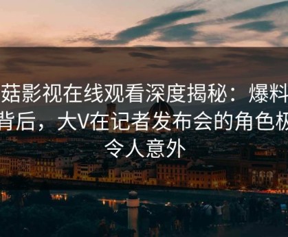 蘑菇影视在线观看深度揭秘：爆料风波背后，大V在记者发布会的角色极其令人意外