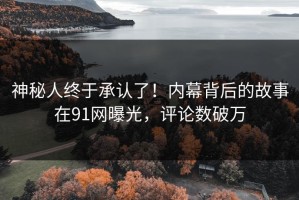 神秘人终于承认了！内幕背后的故事在91网曝光，评论数破万