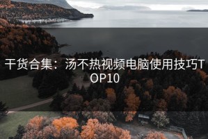 干货合集：汤不热视频电脑使用技巧TOP10
