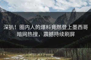 深扒！圈内人的爆料竟然登上墨西哥暗网热搜，震撼持续刷屏