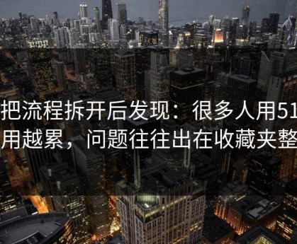 我把流程拆开后发现：很多人用51网越用越累，问题往往出在收藏夹整理