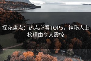 探花盘点：热点必看TOP5，神秘人上榜理由令人震惊