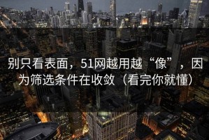 别只看表面，51网越用越“像”，因为筛选条件在收敛（看完你就懂）