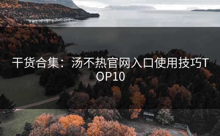 干货合集：汤不热官网入口使用技巧TOP10
