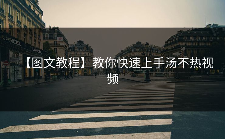 【图文教程】教你快速上手汤不热视频