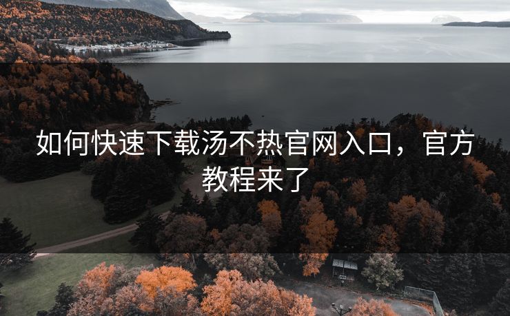 如何快速下载汤不热官网入口，官方教程来了