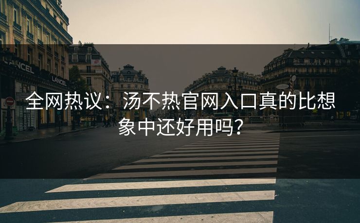 全网热议：汤不热官网入口真的比想象中还好用吗？