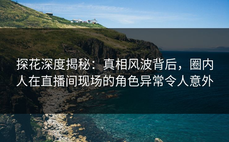 探花深度揭秘：真相风波背后，圈内人在直播间现场的角色异常令人意外