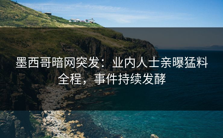 墨西哥暗网突发：业内人士亲曝猛料全程，事件持续发酵